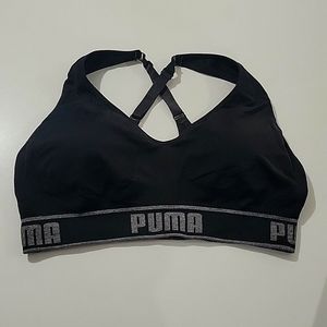 Puma Black Sports Bra Sz L